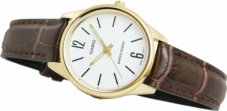 Orë dore femra Casio LTP-V005GL-7BUDF, kafe/ari, me kuti - 3