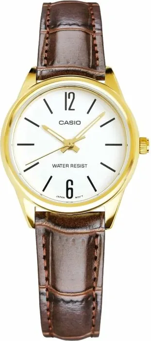 Orë dore femra Casio LTP-V005GL-7BUDF, kafe/ari, me kuti - 6