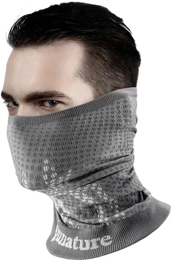 Ngrohës qafe / bandanë sportive, Qunature 11230014002, najlon i frymëmarrshëm elastik, pa qepje, madhësi universale 24.5x30 cm, gri