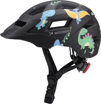 Kaskë biçiklete fëmijësh, Wozinsky HT-45C, XS 48-52 cm, vizor i heqshëm, rregullim 360°, e zezë