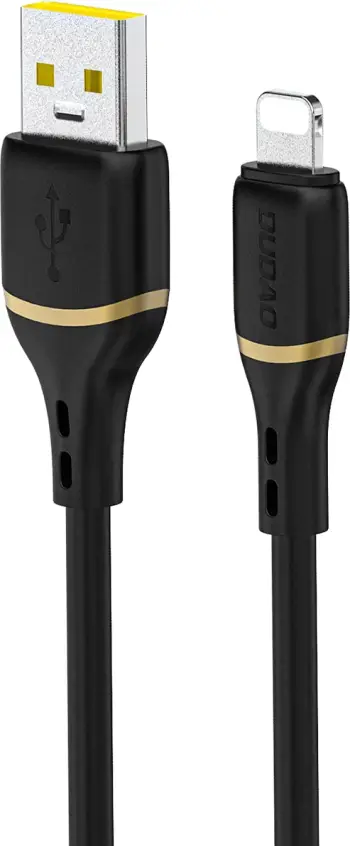 Kabllo karikimi dhe të dhënash, Dudao L25L, USB-A në Lightning, 1m, 30W, silikon i butë, e zezë