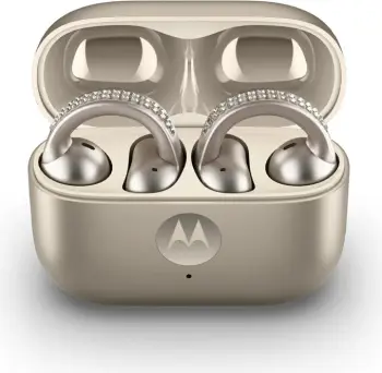 Kufje Motorola moto buds loop, wireless, Bluetooth, me kapëse për vesh, Bezhe