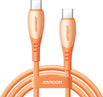 Kabllo USB-C në USB-C Joyroom S-A59 Vibrant Series 1.2m 60W USB 2.0 480Mbps, portokalli