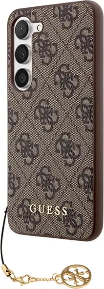 Mbështjellës Guess GUHCS23SGF4GBR 4G Charms për Samsung Galaxy S23, kafe