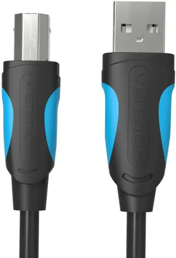 Kabllo USB 2.0 Vention VAS-A16-B100, USB-A në USB-B, 1m, e zezë