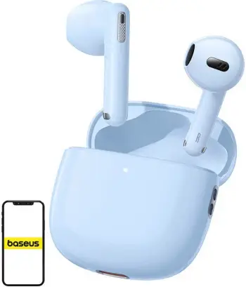 Kufje TWS, Baseus, Bowie WX5, Bluetooth 5.3, ANC, 6.5h/30h, USB-C, blu