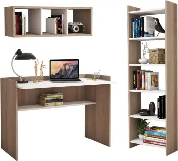 Kompozim zyre FH11776.12 3 pjesë melamine, ngjyrë sonoma dhe e bardhë