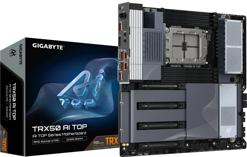 Pllakë amë Gigabyte TRX50 AI TOP, sTR5, ATX, për Threadripper, gri - 1