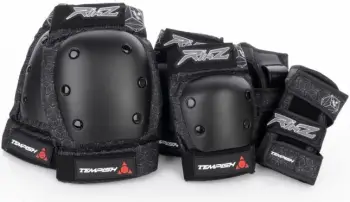 Set mbrojtësesh Tempish për skate, unisex, të zeza