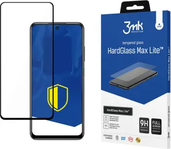 xham i kalitur mbrojtës ekrani 3mk HardGlass Max Lite për Xiaomi Redmi Note 10 / Note 10S, 9H 0.3 mm full screen, transparent me kornizë të zezë