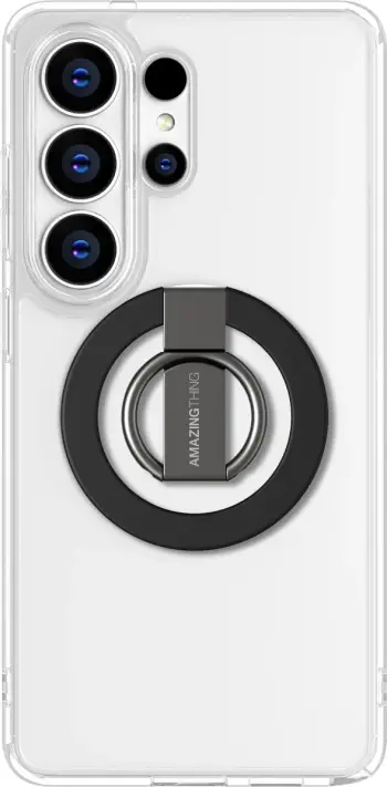 Mbështjellës, AmazingThing, Minimal Ring Set për Samsung Galaxy S26 Ultra, MagSafe, mbrojtje rënie 2.5 m, CameraGuard, rezistent ndaj zverdhjes, transparent