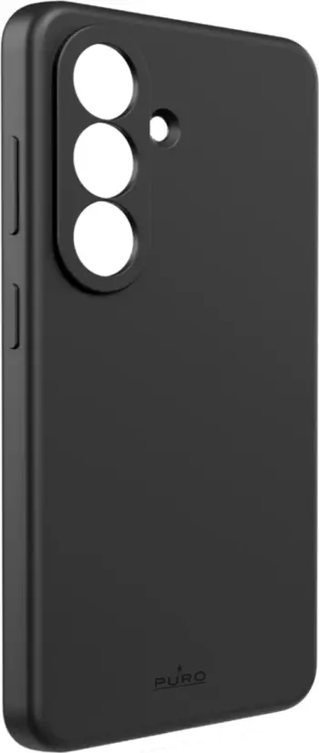 Mbështjellës silikoni Puro ICON për Samsung Galaxy S26 Plus, rreshtim mikrofibër, i zi, në kuti