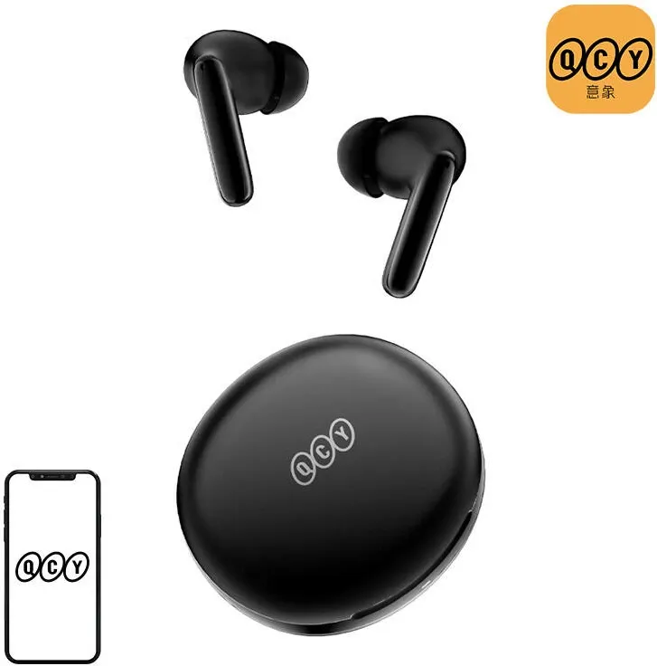 Kufje TWS QCY T13 ANC2, Bluetooth 5.3, ANC, të zeza - 1