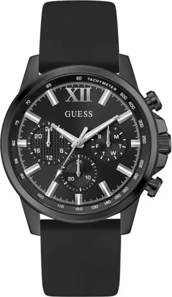 Orë dore meshkuj Guess Walker GW0913G3, e zezë, set me kuti