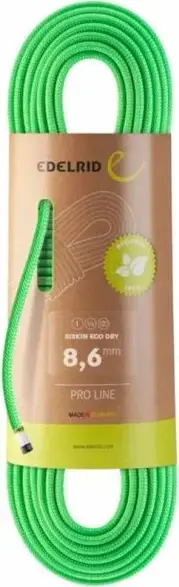 Litar ngjitjeje Yakimasport Siskin Eco Dry Rope 8.6 mm 70m, i gjelbër neon