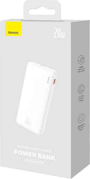 Powerbank Baseus Airpow 10000mAh, 20W, i bardhë - 8