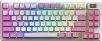 Tastierë gaming MSI GK600 TKL W Violet, e bardhë/rozë/vjollcë