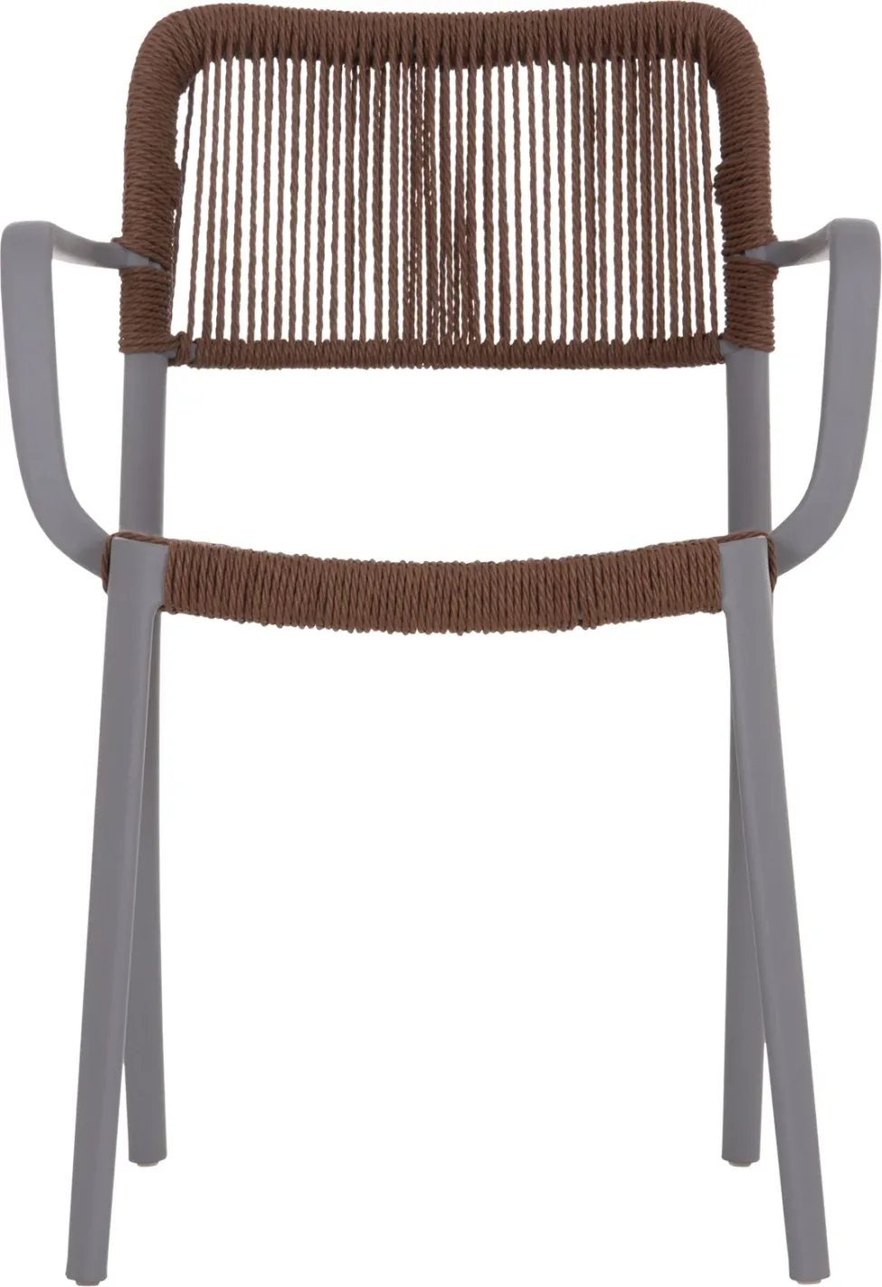 Karrige për jashtë STRIDER, polipropilen gri, litar kafe, 57x53x80cm - 3