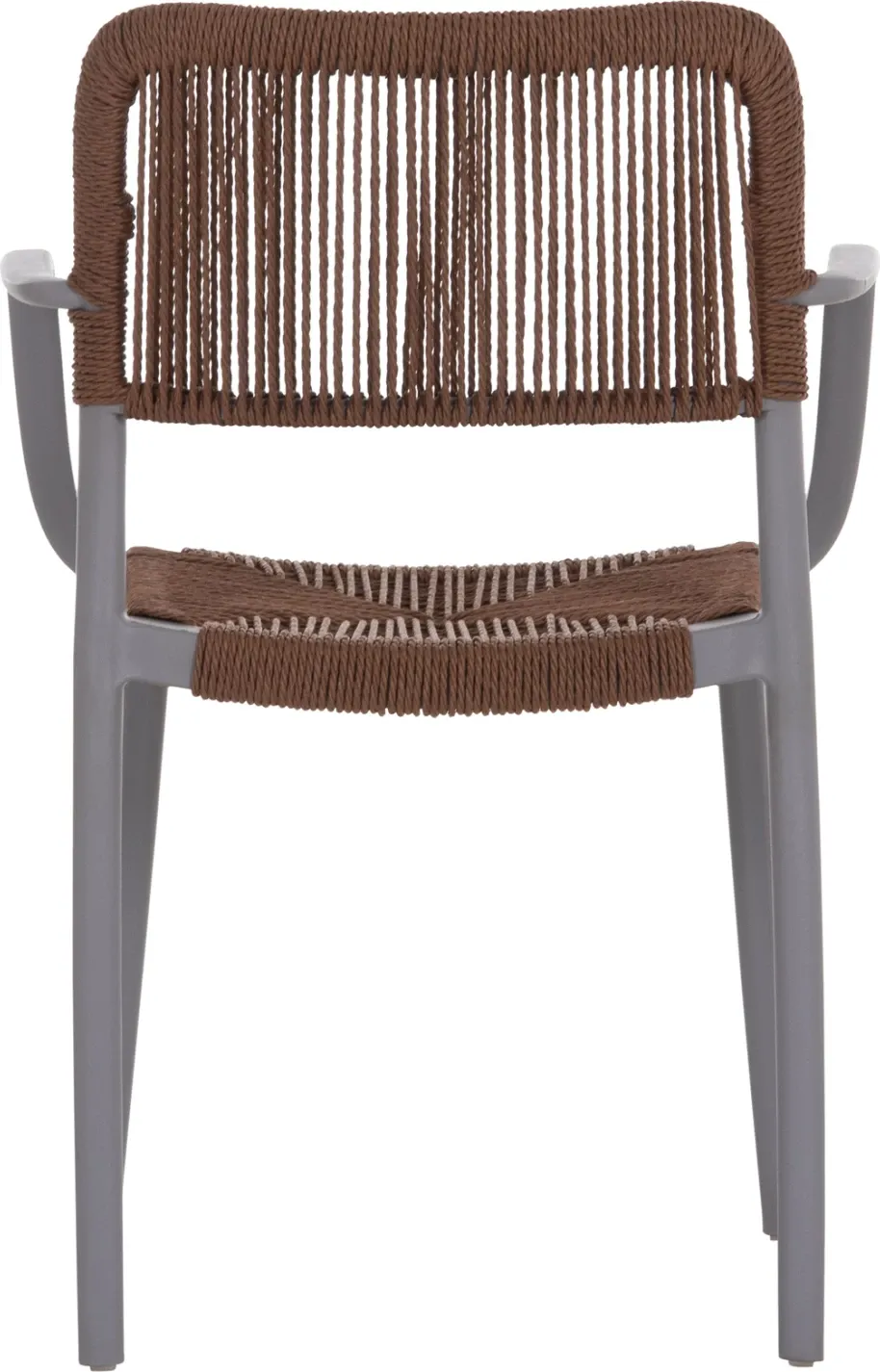 Karrige për jashtë STRIDER, polipropilen gri, litar kafe, 57x53x80cm - 6