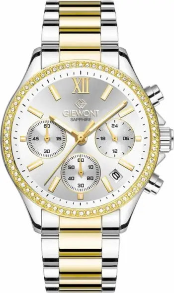 Orë dore femrash Giewont GW3670-B4, quartz, kronograf, argjend ari