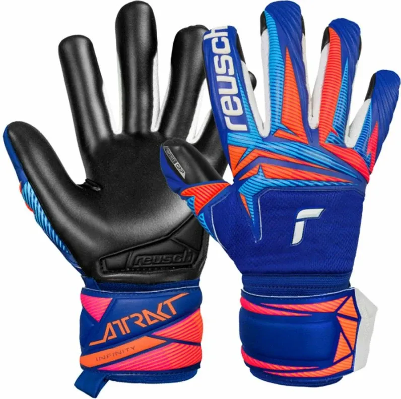 Doreza portieri për fëmijë Reusch Attrakt Infinity Evolution NC, të zeza-kaltër - 1