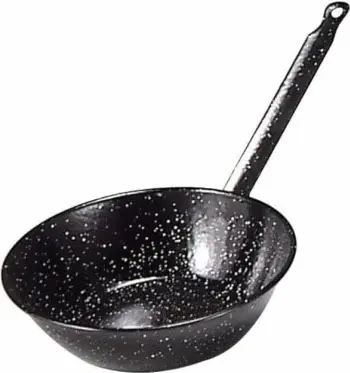 Tigan i thellë i emaluar Garcima 36 cm, thellësi 10.5 cm, 7.4 L, i zi me pika