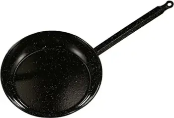 Tigan i thellë i emaluar Garcima 32 cm, thellësi 5.5 cm, i zi me pika