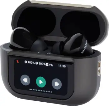 Kufje TWS Aiwa EBTW-350TN, ANC, Bluetooth 5.4, ekran me prekje, deri 20 orë, të zeza