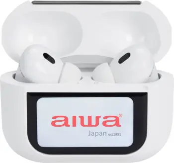 Kufje TWS Aiwa EBTW-350, ANC, Bluetooth 5.4, deri 20 orë, kasë me touchscreen, të bardha, set me kasë karikimi