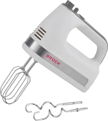 Mikser dore Brock HM 5003 WH 300W, 5 shpejtësi + Turbo, set 4 pjesë, i bardhë