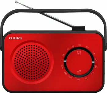 Radio portative Aiwa R-190RD AM/FM, 2 W, dalje për kufje, me rrymë ose bateri, e kuqe