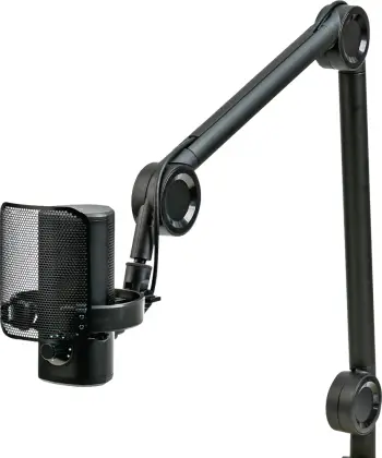 Mikrofon kondensator USB Aiwa PDM-A10, 24-bit/96 kHz, kardioid, me krah të rregullueshëm, i zi, set me pop filter dhe kabllo USB-C