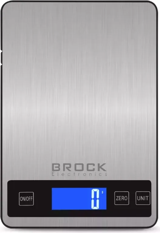 Peshore digjitale kuzhine Brock SKS 1008, 5 kg/1 g, ekran LCD me ndriçim, inox/zezë - 1