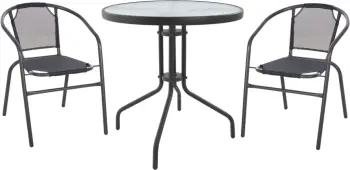 Set kopshti tavolinë & karrige FH10711, 3 pjesë, hiri