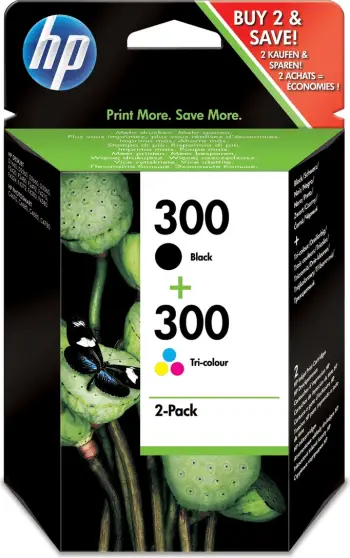 Kartush boje, HP, 300 CN637EE, 200 faqe, multipack 2-pack, black + cyan + magenta + yellow