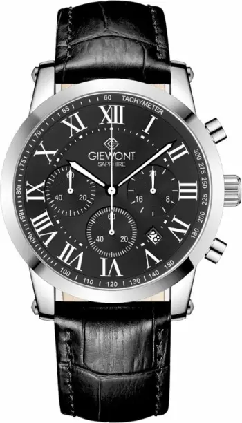 Orë dore meshkuj Giewont GW6260-A2, argjendtë e zezë, set