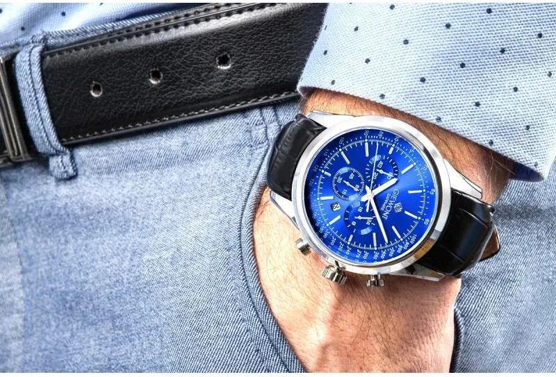 Orë dore meshkuj Giewont GW7650-A3, silver blue, set - 4