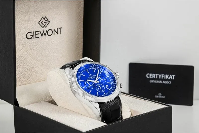 Orë dore meshkuj Giewont GW7650-A3, silver blue, set - 8