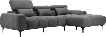 Kënd divan i djathtë DIVYA FH3267.02R prej lëkure sintetike gri 266x104x97Hcm
