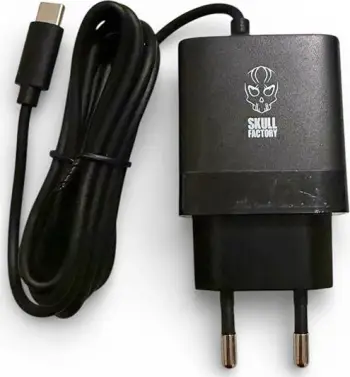 Karikues Skull Factory 30W për Switch 2, Type-C, zi