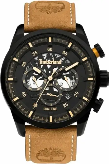Orë dore meshkuj Timberland Henniker III TDWGF2100602, e zezë, set me çantë