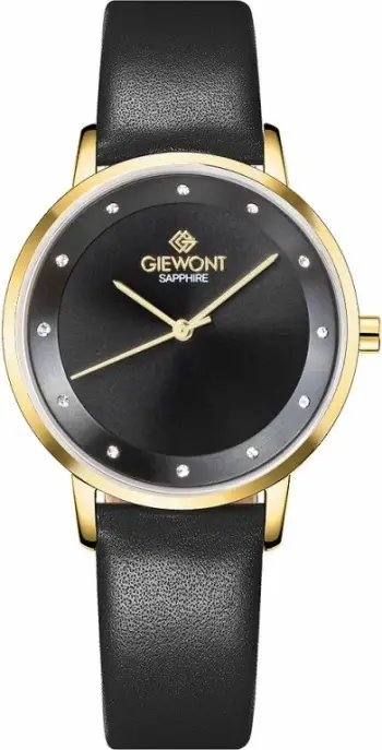 Orë dore femra Giewont GW4130-A4, e zezë dhe e artë, set