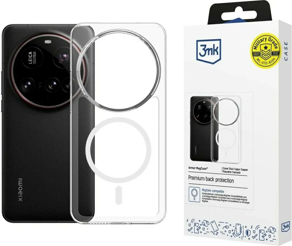 Mbështjellës 3MK Armor MagCase për Xiaomi 15 Ultra, MagSafe, Transparent - 1