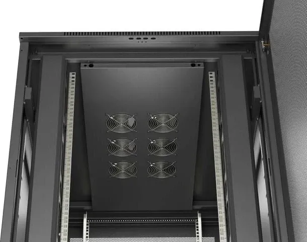 Kasë rack LANBERG 19" 22U 800x1200mm, me ventilatorë, e zezë - 9