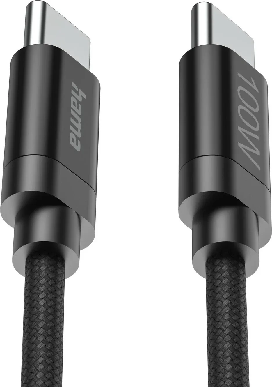 Kabllo USB-C Hama USB-C - USB-C, 100W, 3m, najlon, e zezë - 4
