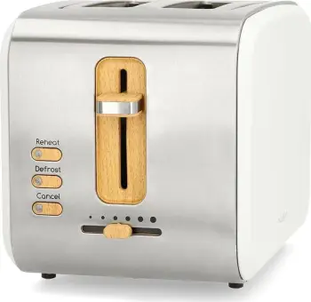 Toster Nedis KABT510EGY, 2 vende, 6 nivele pjekje, çelik inoksi, i bardhë