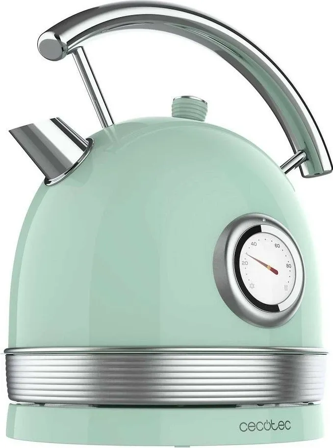 Çajnik elektrik Cecotec Thermosense 420, 1.8L, 2200W, inox, i gjelbërt - 2