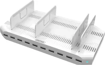 Stacion karikimi Unitek Y-2172, 10x USB-A, 2.4A, gri