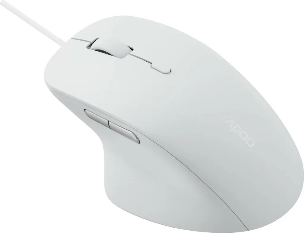 Maus Rapoo N500, ergonomik, 3600 DPI, i bardhë - 5