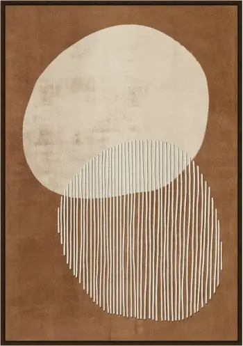 Pikturë dekorative convex, kanavacë, MDF, terrakotë, bezhë, kafe, 60x90x4cm